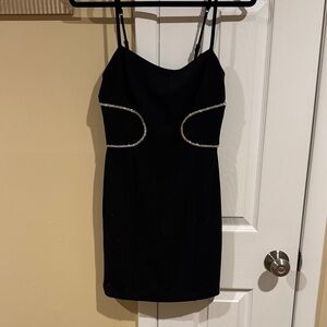 Guess Black Mini Dress with Silver Detailing